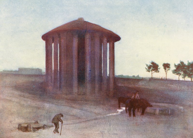 Roma: Templo de Vesta (litografía en color) de Aubrey Waterfield