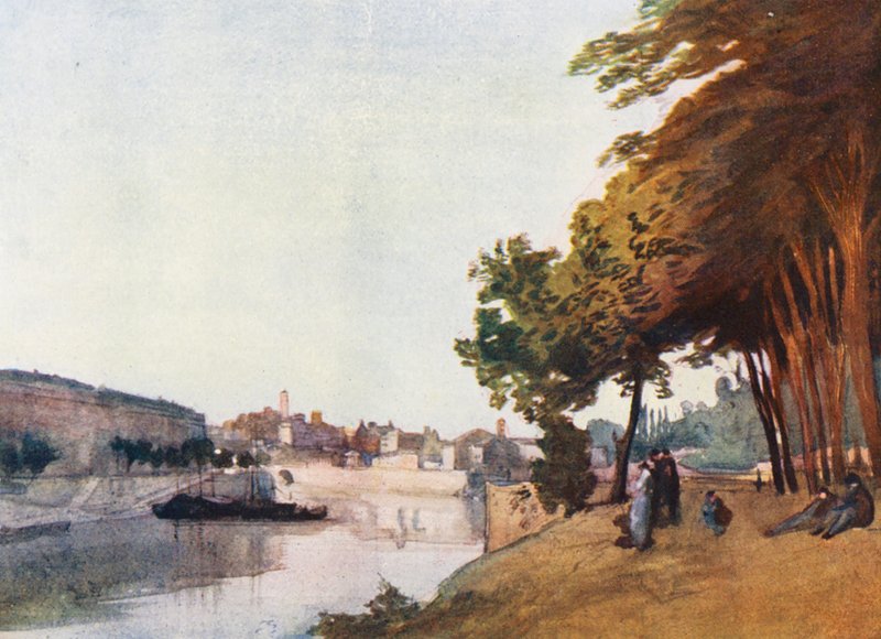 Roma: La Marmorata (litografía en color) de Aubrey Waterfield