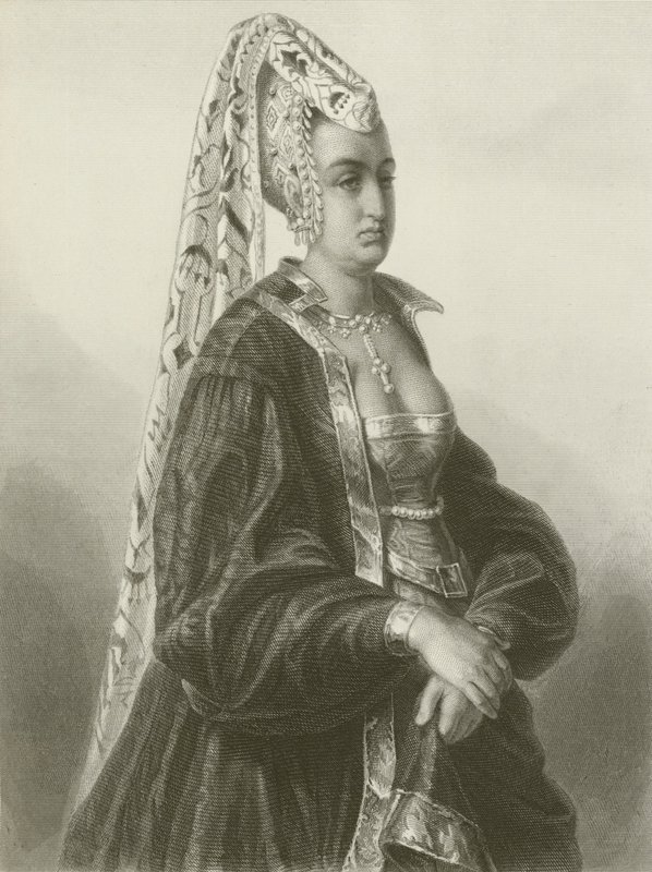 Reina Isabeau (grabado) de August Friedrich Pecht