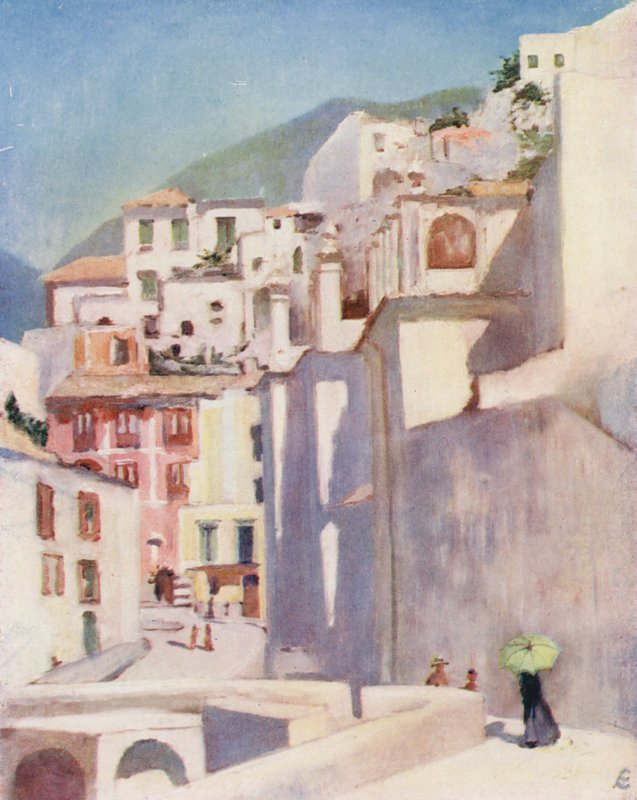 Amalfi en verano (litografía en color) de Augustine Fitzgerald