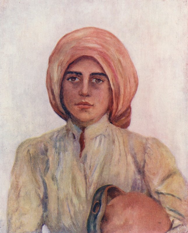 Campesina de Capri (litografía en color) de Augustine Fitzgerald