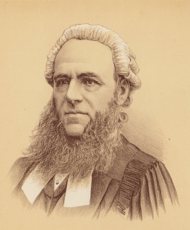 Su Señoría el Juez Foster (litografía en color) de Australian School