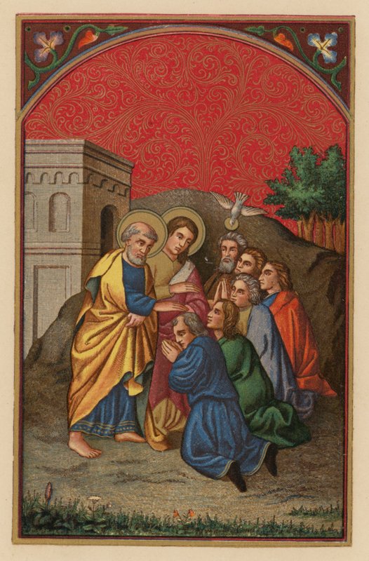 Pedro y Juan en Samaria (chromolitho) de Austrian School