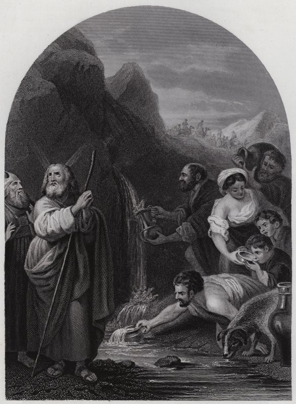 Moisés golpeando la roca de Bartolome Esteban (after) Murillo