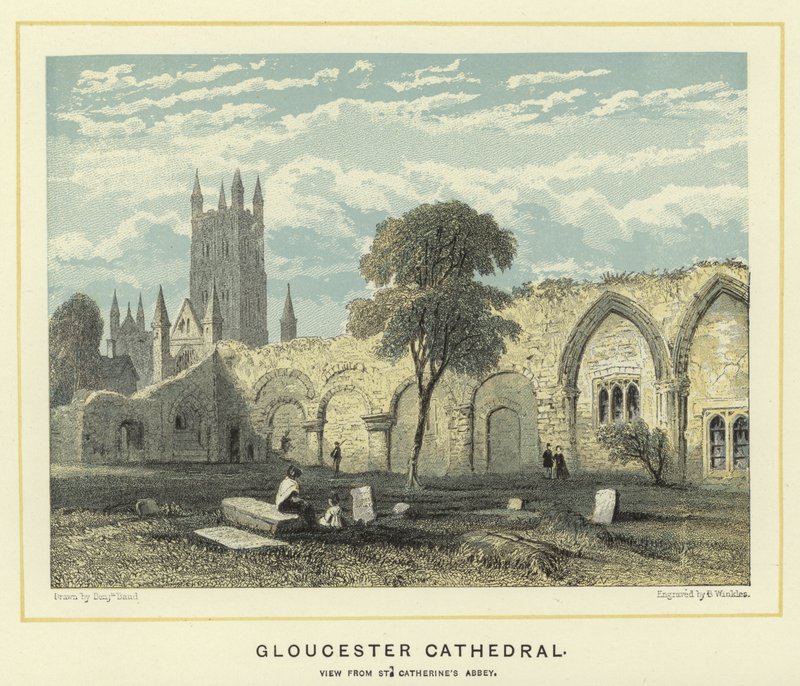 Catedral de Gloucester, vista desde la Abadía de Santa Catalina de Benjamin Baud