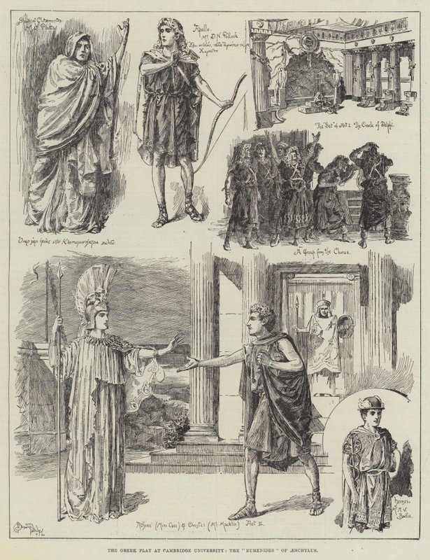 La Obra Griega en la Universidad de Cambridge, las Euménides de Esquilo de Bernard Partridge