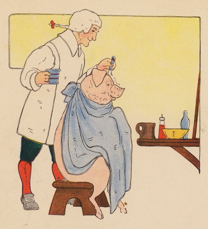 Canción infantil: Barber (litografía en color) de Blanche Fisher Wright