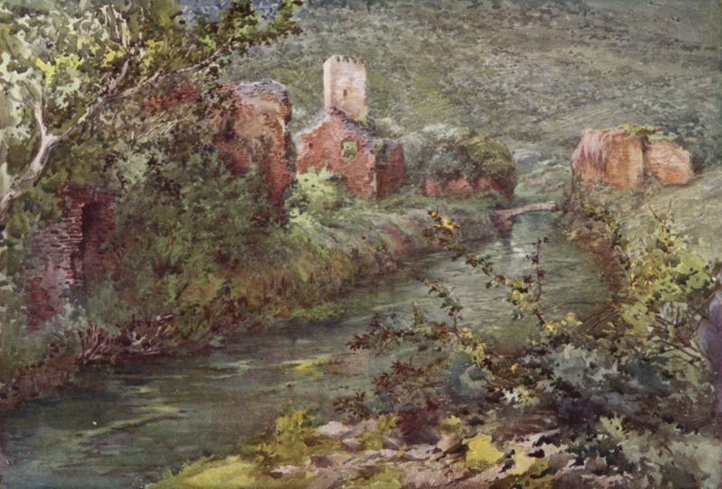 El castillo de Ninfa (litografía en color) de C.T.G. Formili