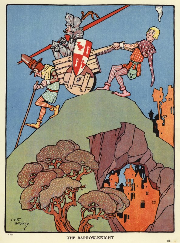 El caballero del túmulo (litografía en color) de C. E. B. Bernard
