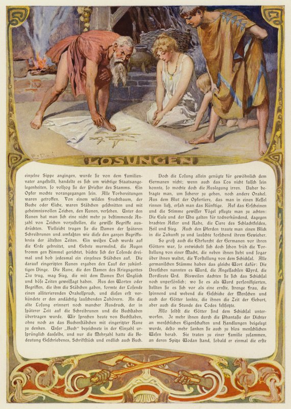 Lectura de las runas (litografía en color) de Carl Emil Doepler