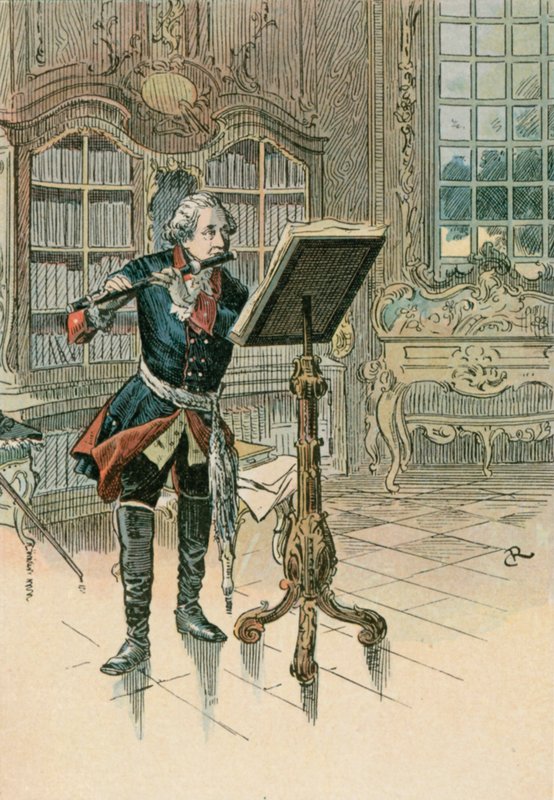 Federico el Grande (1712-1786) tocando la flauta de Carl Rohling