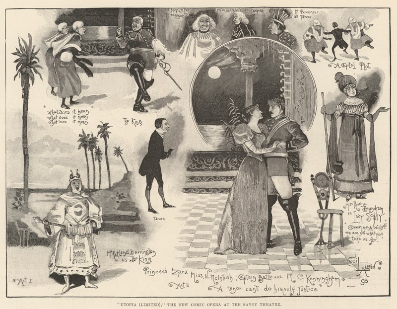 Utopia (Limited), la nueva ópera cómica en el Savoy Theatre de Cecil Charles Windsor Aldin
