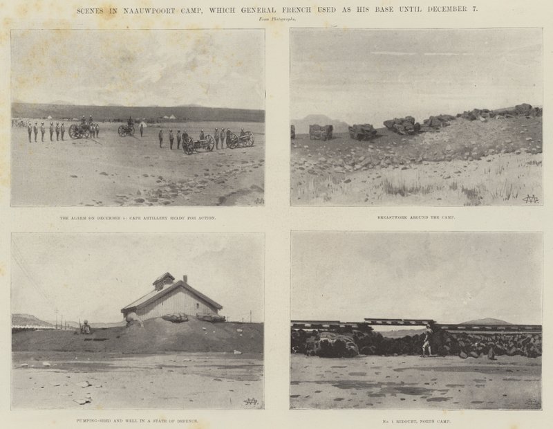Escenas en el campamento de Naauwpoort, que el General French utilizó como base hasta el 7 de diciembre de Charles Auguste Loye