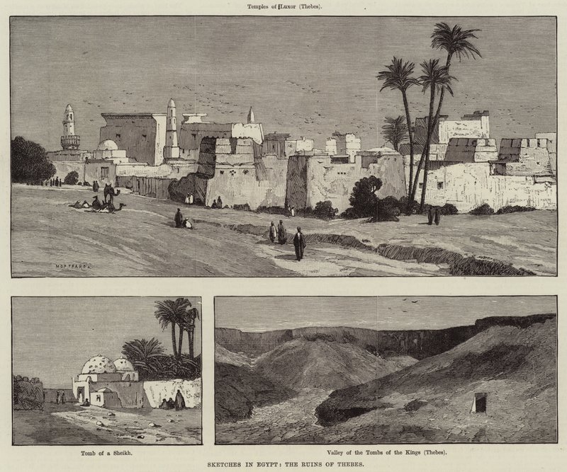 Bocetos en Egipto, las ruinas de Tebas de Charles Auguste Loye