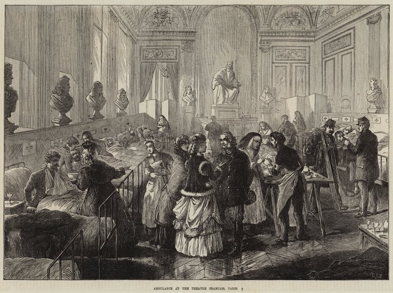 Ambulancia en el Teatro Francés, París de Charles J. Staniland