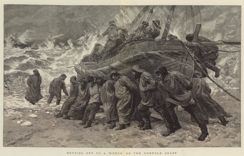 Partiendo hacia el Naufragio en la Costa de Norfolk de Charles J. Staniland
