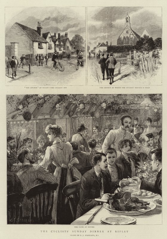 La cena dominical de los ciclistas en Ripley de Charles J. Staniland