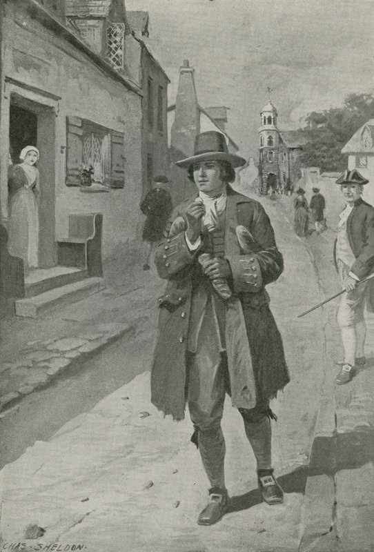 Benjamin Franklin llegando a Filadelfia de Charles Mills Sheldon