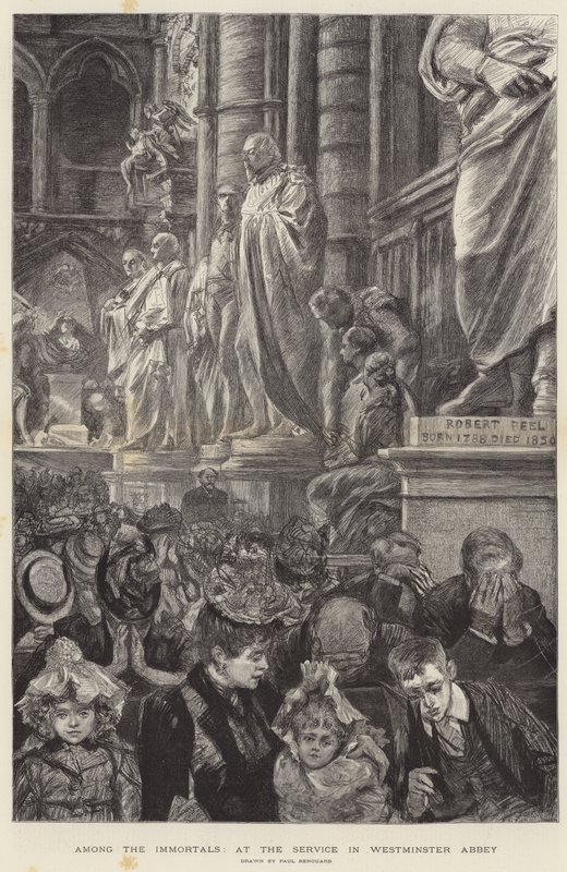Entre los inmortales, en el servicio en la Abadía de Westminster de Charles Paul Renouard
