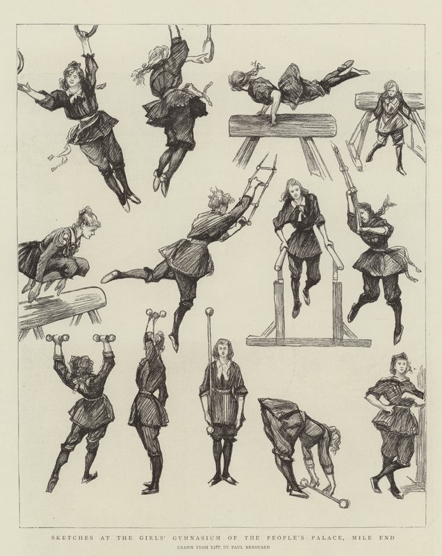 Bocetos en el gimnasio de niñas del People