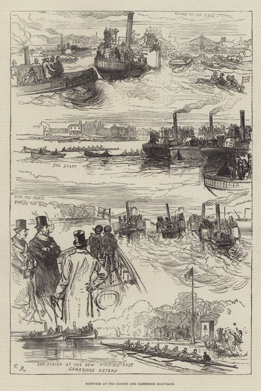 Bocetos en la carrera de botes de Oxford y Cambridge de Sir John Charles Robinson