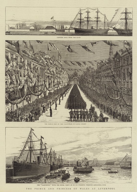 El Príncipe y la Princesa de Gales en Liverpool de Charles William Wyllie