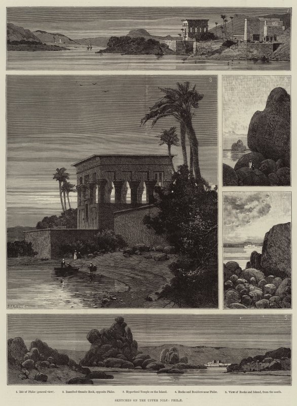 Bocetos en el Alto Nilo, Philae de Charles Auguste Loye