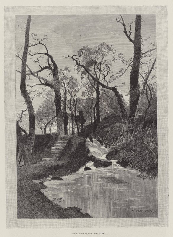 La Cascada en el Parque Hawarden de Charles Auguste Loye