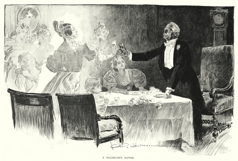 La cena de un soltero de Charles Dana Gibson
