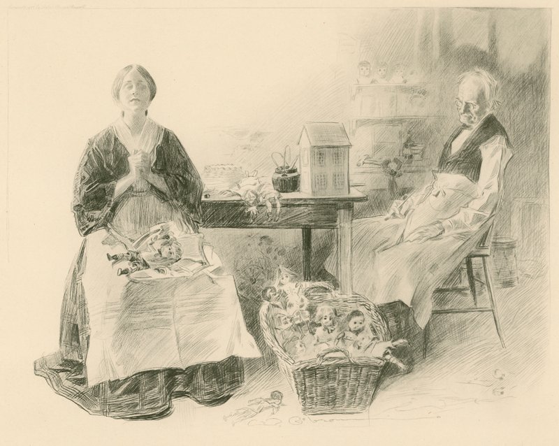 Caleb Plummer y su hija de Charles Dana Gibson