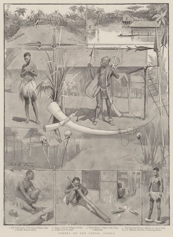 Escenas en el Congo, África de Charles Edwin Fripp