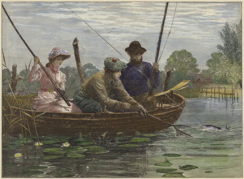 Pesca en los Norfolk Broads de Charles J. Staniland