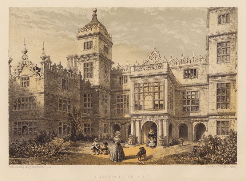 Charlton House, Wilts (aguatinta) de Charles James Richardson