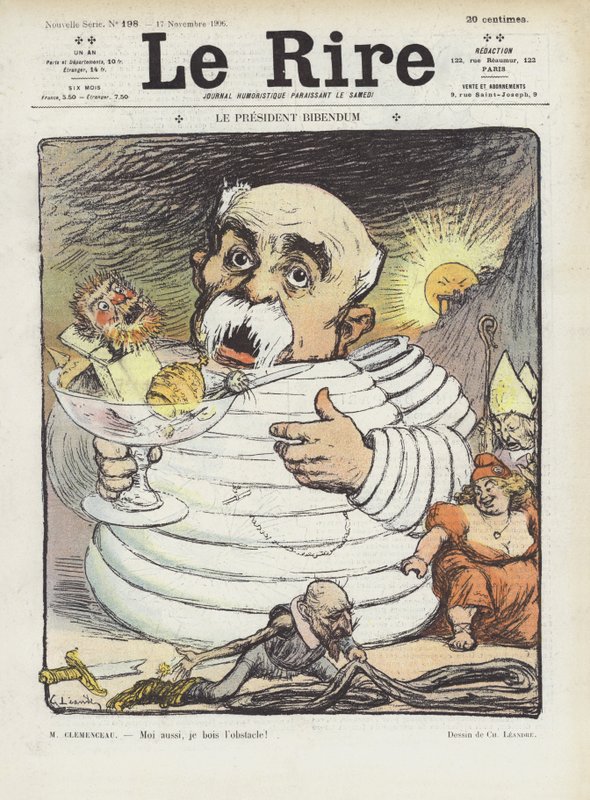 Presidente Bibendum. Ilustración para Le Rire de Charles Leandre