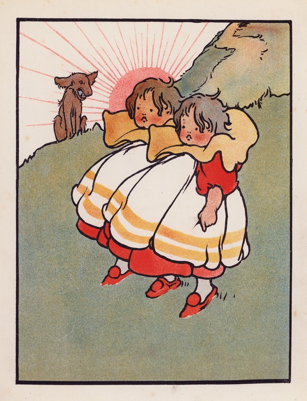 Tonterías: Gemelos en una granja (litografía en color) de Charles Robinson