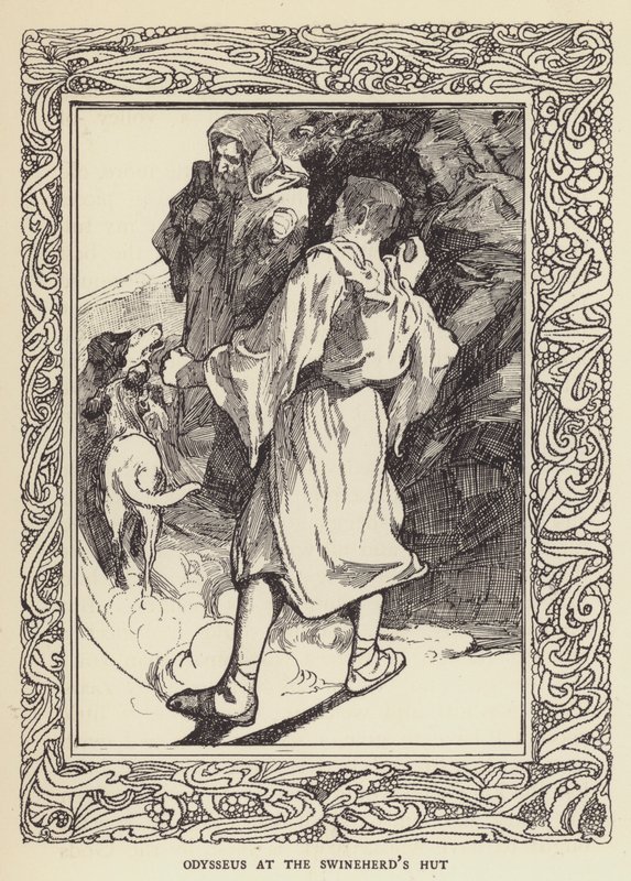 Odiseo en la cabaña del porquerizo de Sir John Charles Robinson