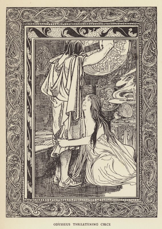 Odiseo amenazando a Circe de Sir John Charles Robinson