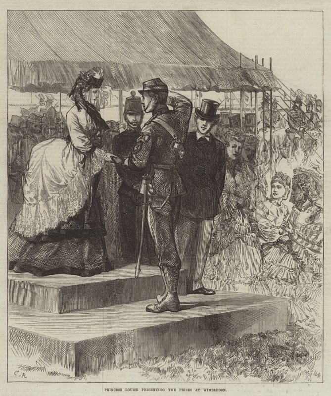 La Princesa Louise entregando los premios en Wimbledon de Sir John Charles Robinson