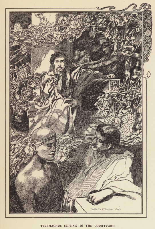 Telémaco sentado en el patio de Sir John Charles Robinson