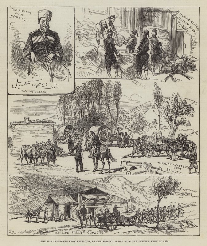 La guerra, bocetos de Erzeroum de Sir John Charles Robinson