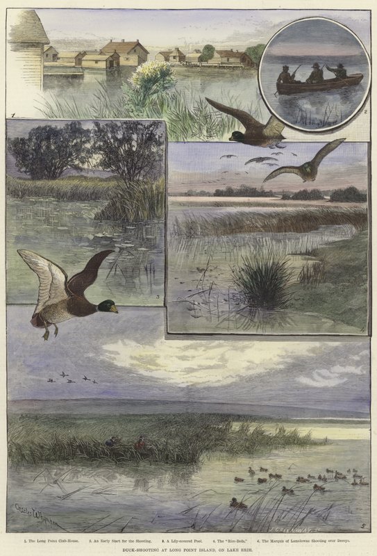 Caza de patos en Long Point Island de Charles Whymper