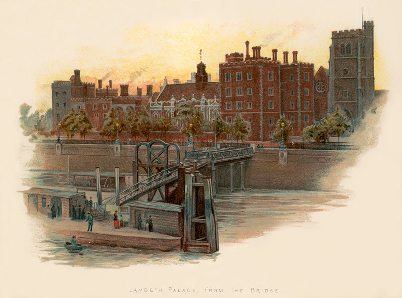 Palacio de Lambeth, desde el puente de Charles Wilkinson