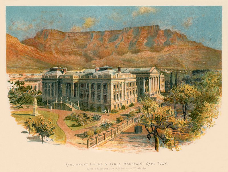 Parlamento y Montaña de la Mesa, Ciudad del Cabo de Charles Wilkinson