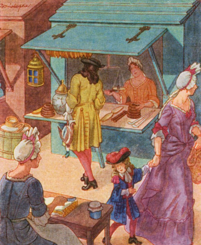 Tabakhandlerin / Estanco (litografía en color) de Christophe (1856 1945)