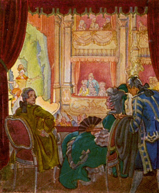 Theaterloge / Theater Box (litografía en color) de Christophe (1856 1945)