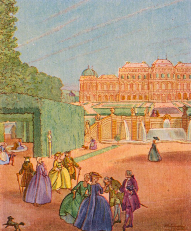 Wasserkunst / Arte acuático (litografía en color) de Christophe (1856 1945)