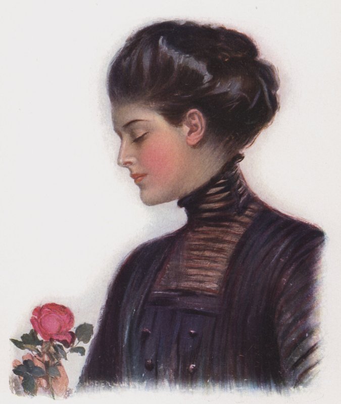 Niña con una rosa de Clarence F. Underwood