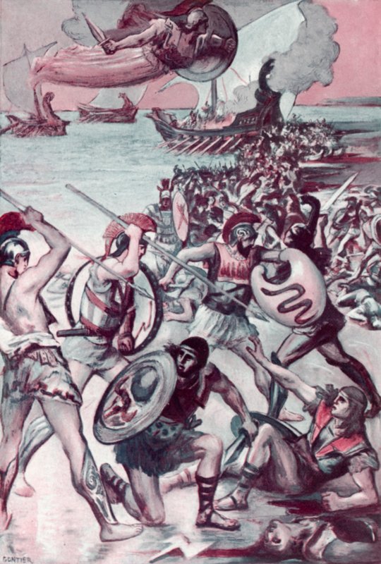 Ilustración para la Ilíada de Homero de Clement Goutier