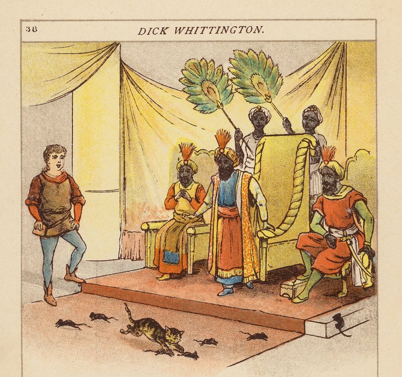 Dick Whittington (litografía en color) de Constance Haslewood