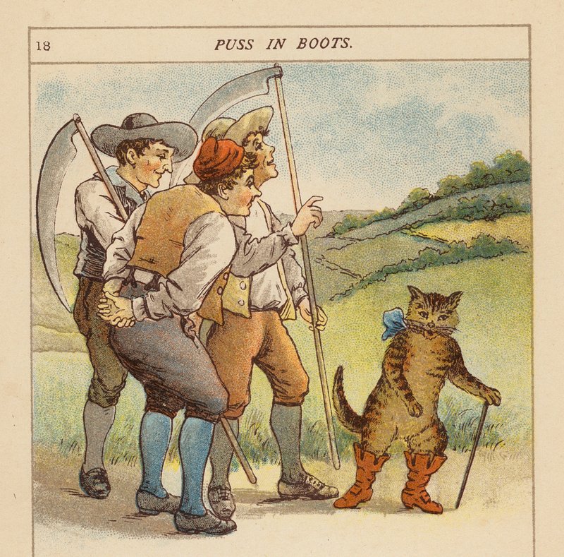 El Gato con Botas (litografía en color) de Constance Haslewood